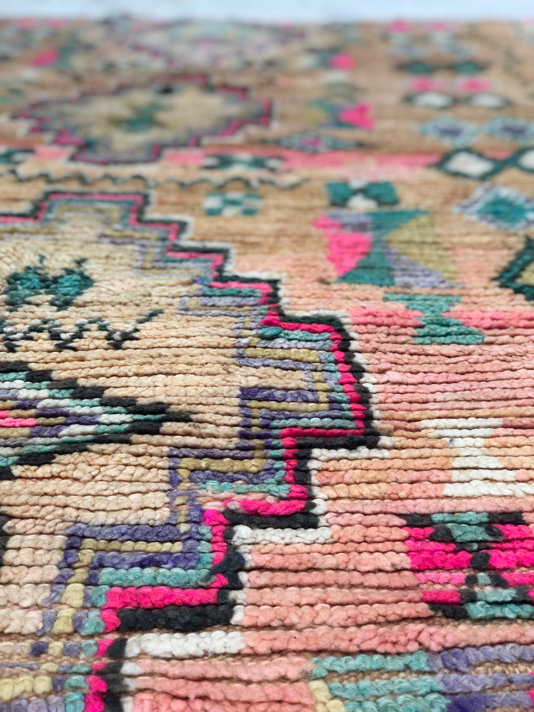 Vintage Moroccan berber wool rug 