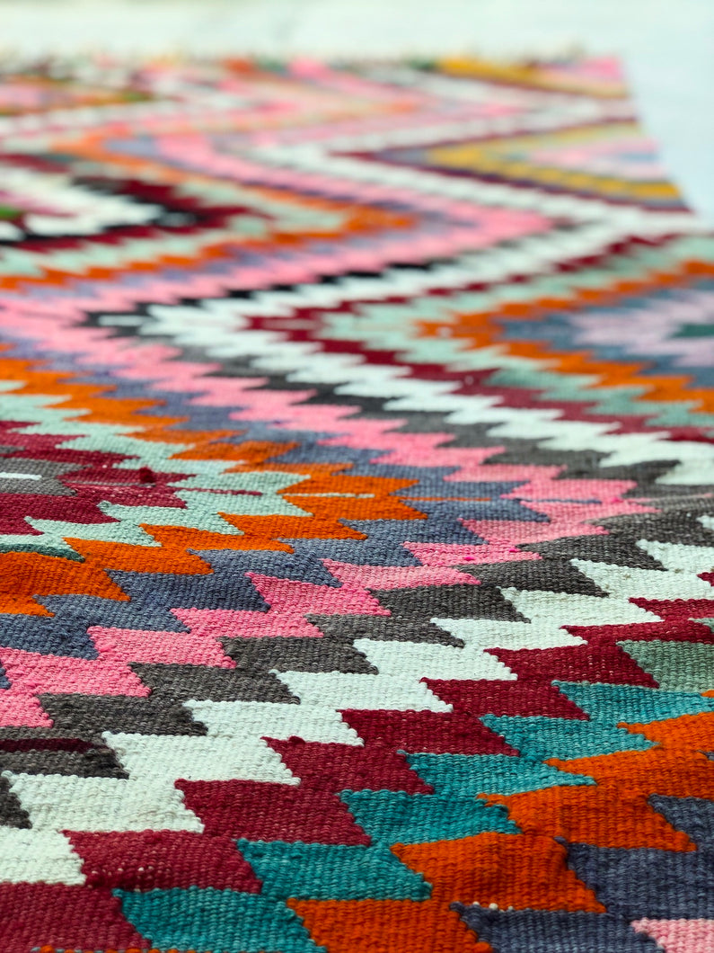 Handmade Turkish vintage kelim rug 